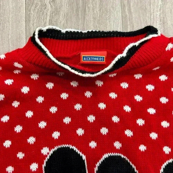 Disney Vintage Minnie and Mickey Kids Girls Sweater - 90's - Size 14/L - Picture 2 of 5